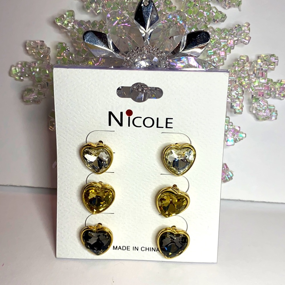 Nicole -Gold Tone Heart ❤️ Earrings